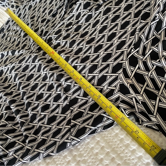 Belted Midi Shirt Dress Half Sleeves Geometric Print L 12 14 Laundry by Design - Picture 9 of 13